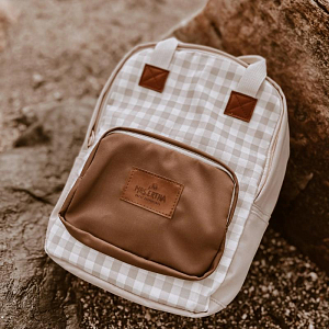 Рюкзак Mrs. Ertha "Soft Squares", кремовая клетка виши, водонепроницаемый